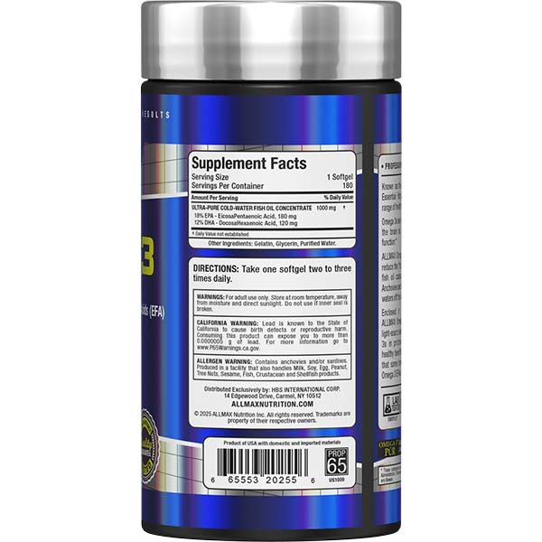 Allmax Omega-3 Fatty Acids Softgels