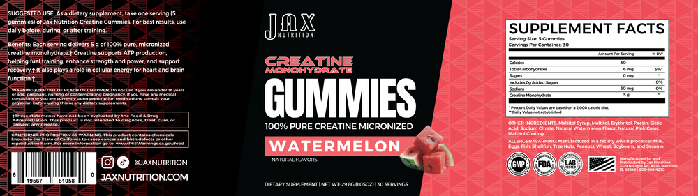 Jax Signature Creatine Gummies