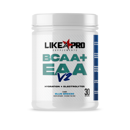 Like a Pro BCAA EAA Hydration Amino Acid Powder - front view - Blue Breeze