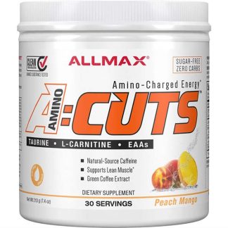 AminoCuts EAA and BCAA Amino Acid Power - Peach Mango Flavor - Front Label