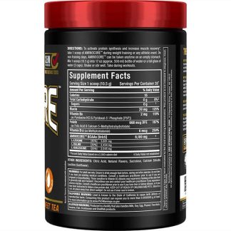 AminoCore BCAA Power - Sweet Tea Flavor - Supplement Nutrition Facts Label