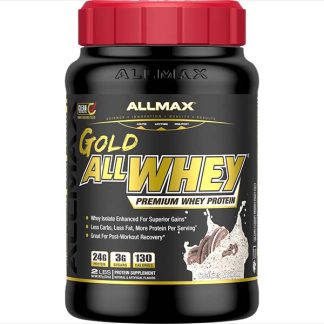 Gold Allway Whey Protein Powder - Cookies and Cream Flavor - Front Label