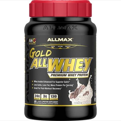 Gold Allway Whey Protein Powder - Cookies and Cream Flavor - Front Label