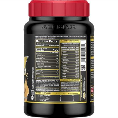 Gold Allwhey by Allmax Supplement Nutrition Facts Label