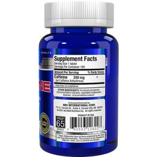 Caffeine Tablets - Supplement Nutrition Facts Label