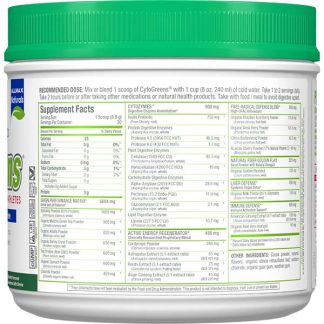 Cytogreens by Allmax | Acai Green Tea Flavor | Supplement Nutrition Facts Label