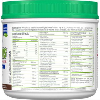 Cytogreens by Allmax | Chocolate Flavor | Supplement Nutrition Facts Label