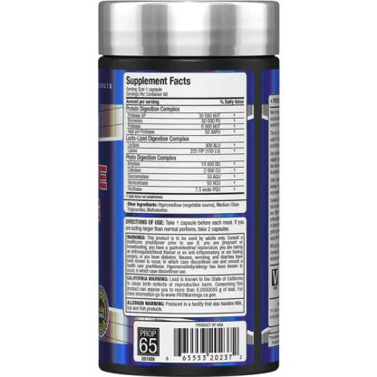 Digestive Enzymes - Supplement Nutrition Facts Label