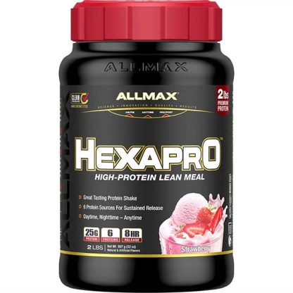 Hexapro Lean Meal Protein Shake - Strawberry Flavor - Front Label