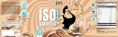 Tiramisu Flavor Whey Protein Isolate Powder by Jax Nutrition - Supplement Nutrition Facts Label