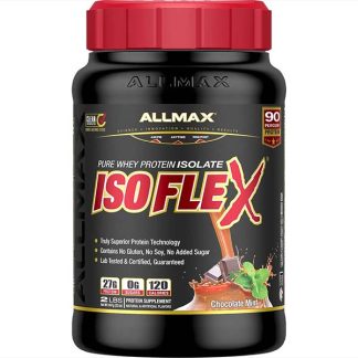 Allmax Isoflex Whey Isolate Protein Powder Chocolate Mint Flavor - Front Label