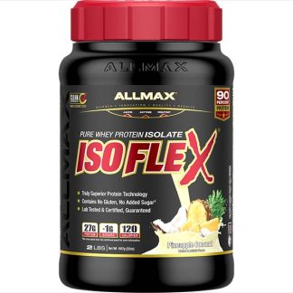 Allmax Isoflex Whey Isolate Protein Powder Pineapple Coconut Flavor - Front Label