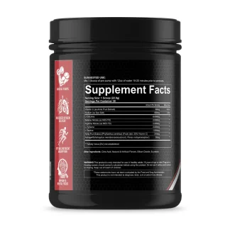 Like a Pro - Stimulant Free PreWorkout Powder, sour gummy candy flavor - supplement nutrition facts label