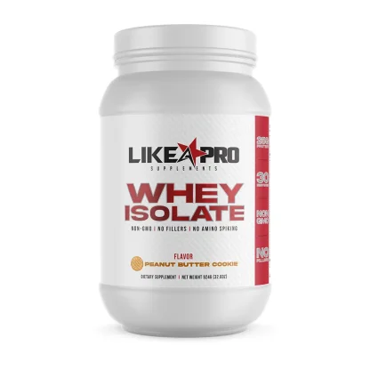 Like a Pro Whey Isolate Protein Powder - Peanut Butter Cookie Flavor - front view