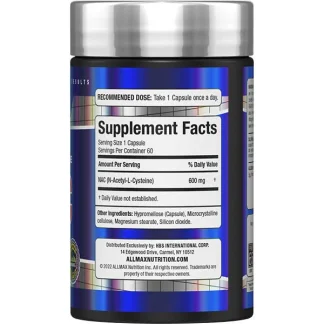 NAC Tablets - Supplement Nutrition Facts Label