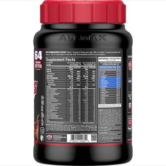 Allmax QuickMass Mass Gainer Chocolate Flavor - Supplement Nutrition Facts Label