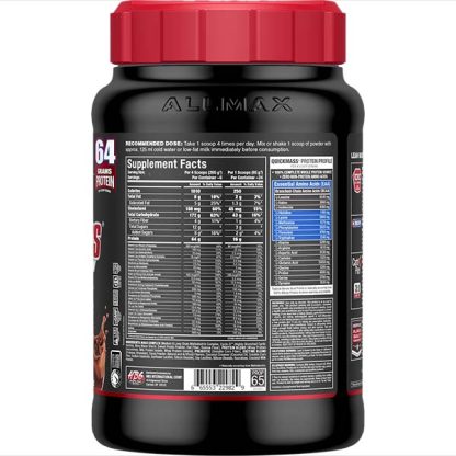 Allmax QuickMass Mass Gainer Chocolate Flavor - Supplement Nutrition Facts Label