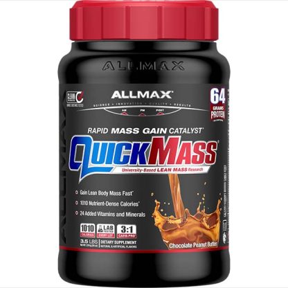 Allmax QuickMass Mass Gainer Chocolate Peanut Butter Flavor - Front Label