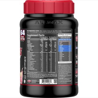 Allmax QuickMass Mass Gainer Strawberry Banana Flavor - Supplement Nutrition Facts Label