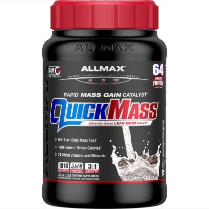 Allmax QuickMass Mass Gainer Cookies and Cream Flavor - Front Label