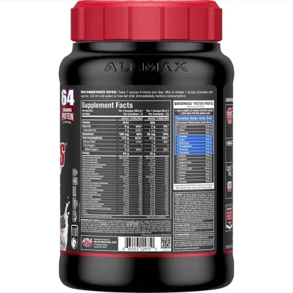 Allmax QuickMass Mass Gainer Cookies and Cream Flavor - Supplement Nutrition Facts Label